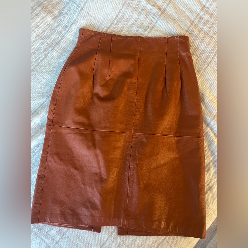 Vintage genuine leather skirt